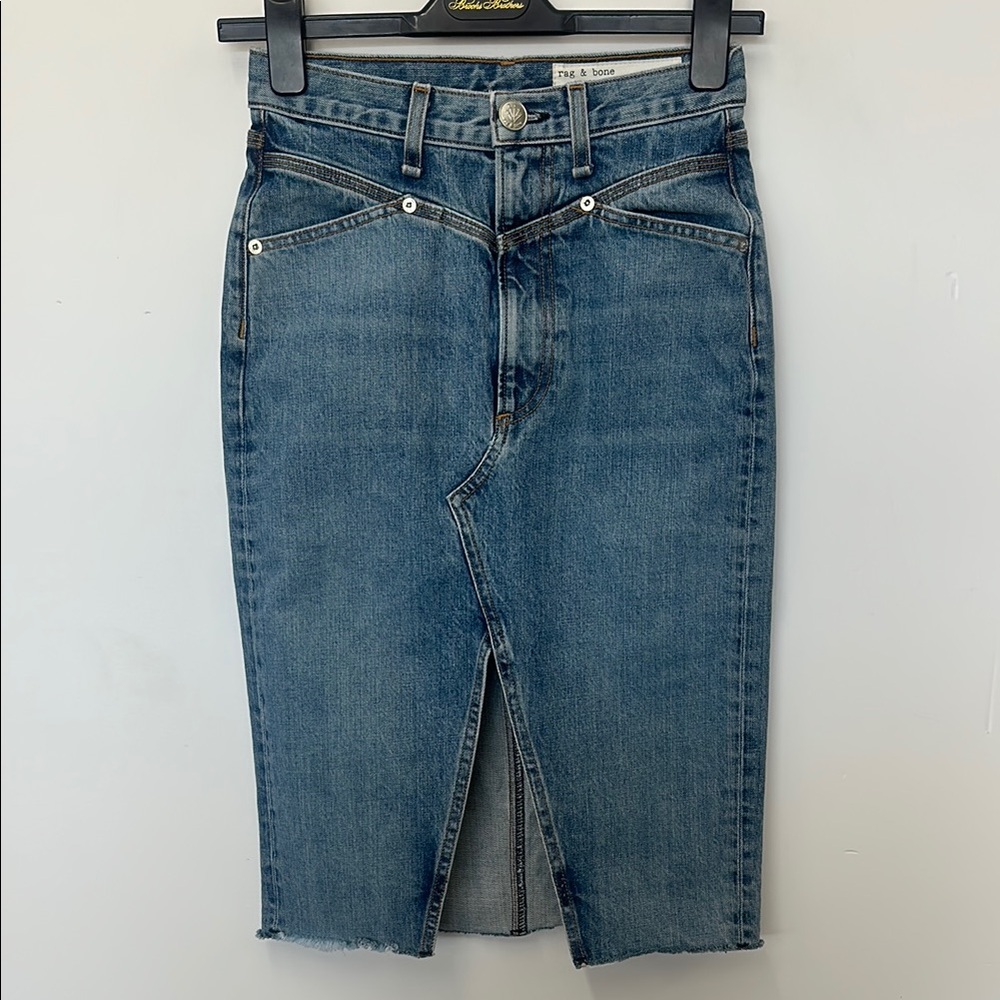 Rag & Bone Blue Denim midi Skirt by Rag & Bone 23